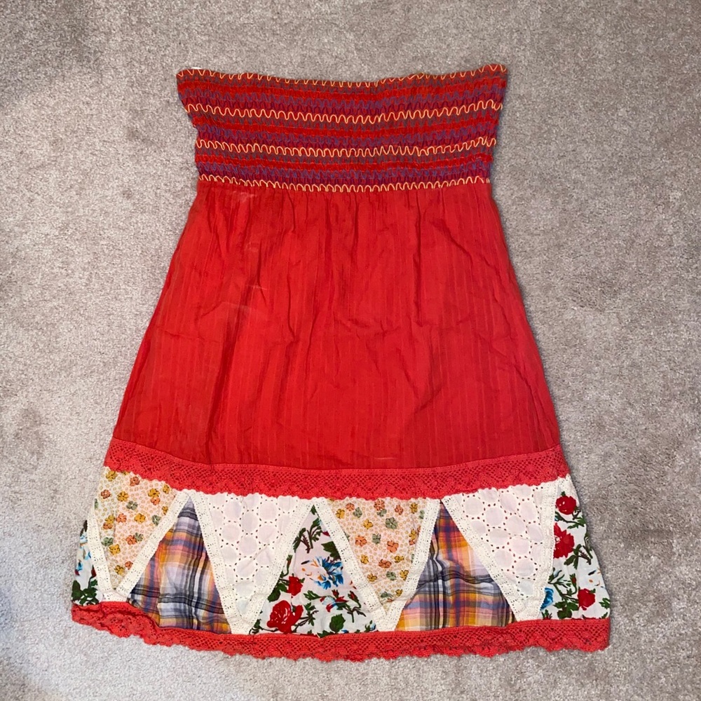 Papaya Strapless Dress